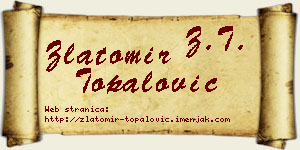 Zlatomir Topalović vizit kartica